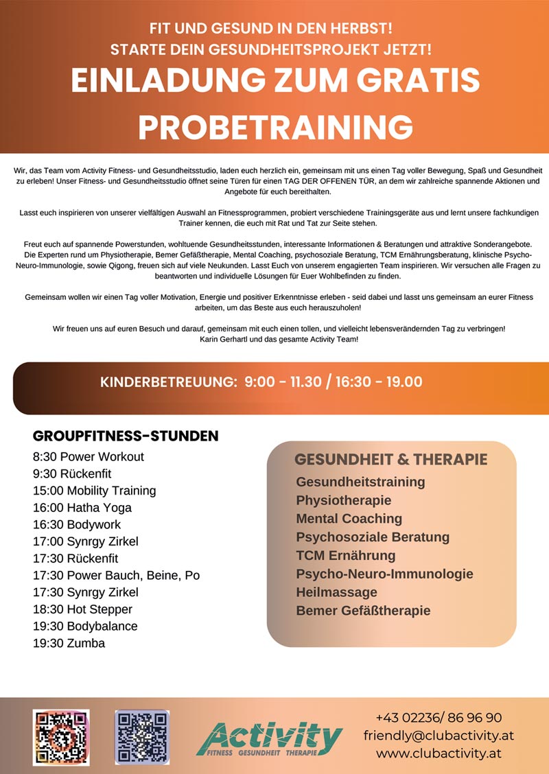 Einladung zum gratis Probetraining