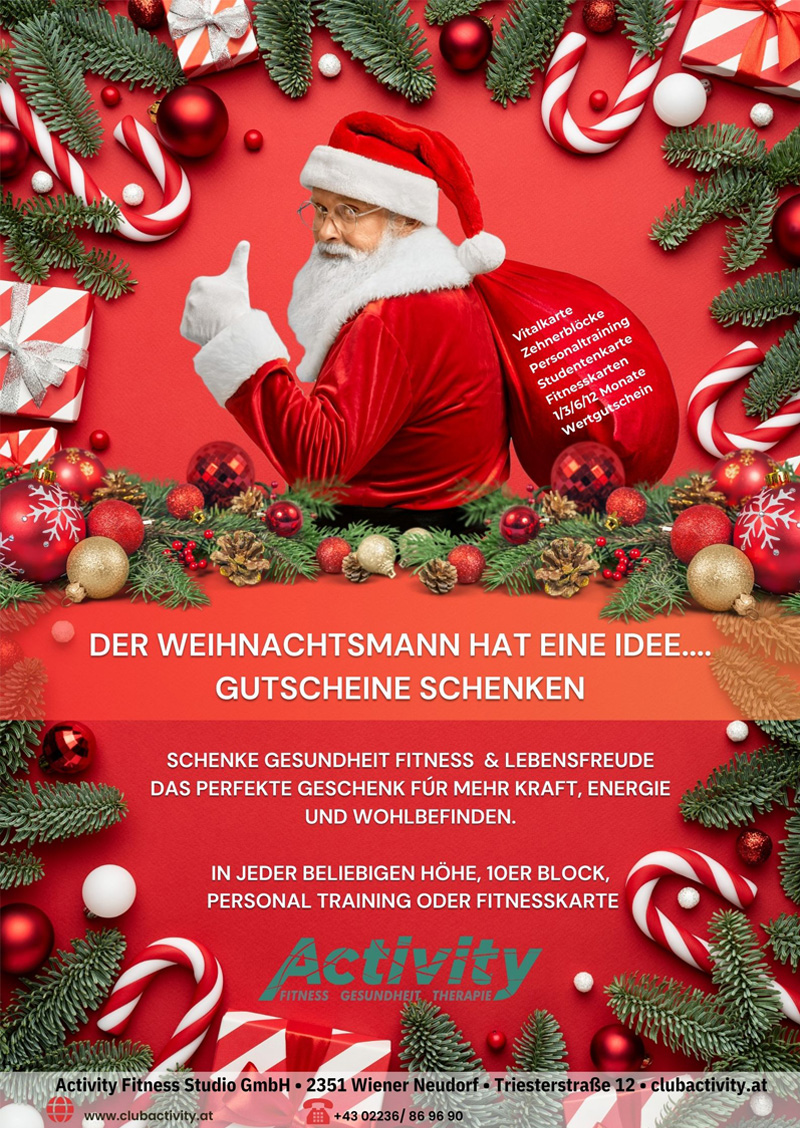 Der Weihnachtsmann hat eine Geschenkidee ... | Aktivity Fitness - Gesundheit - Therapie